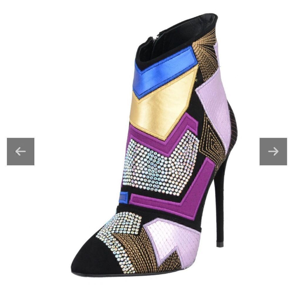 Giuseppe Zanotti Crystals Patchwork Ankle Boots